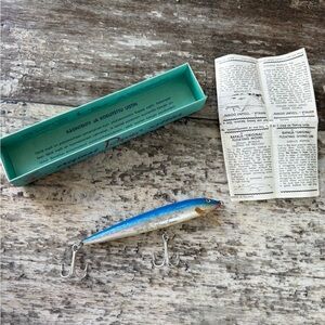 vintage Rapala "Original" wobbler floating minnow fishing lure in original box